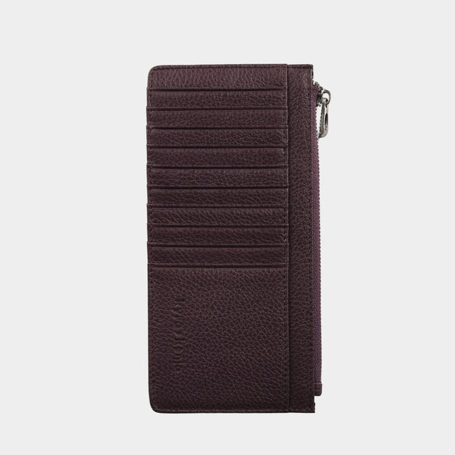 Large Zip Card Holder Plum