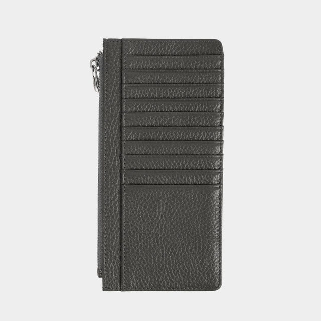 Large Zip Card Holder Charcoal