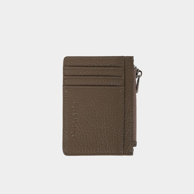 Small Zip Card Holder Mocha