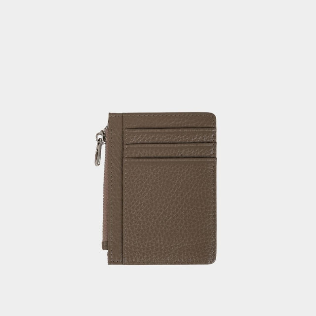 Small Zip Card Holder Mocha