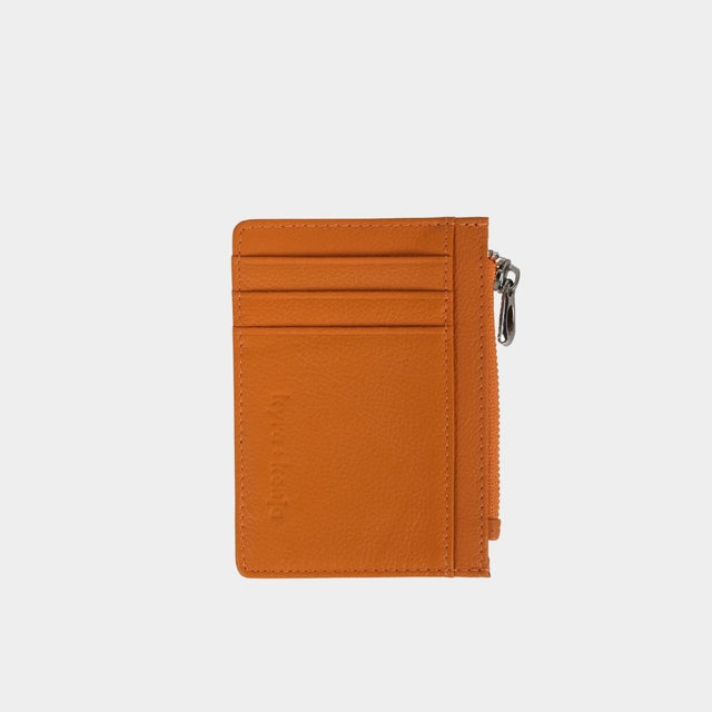 Small Zip Card Holder Orange