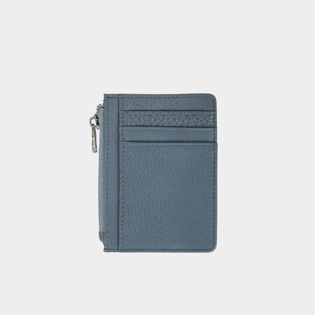 Small Zip Card Holder Denim Blue