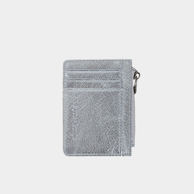Small Zip Card Holder Silver
