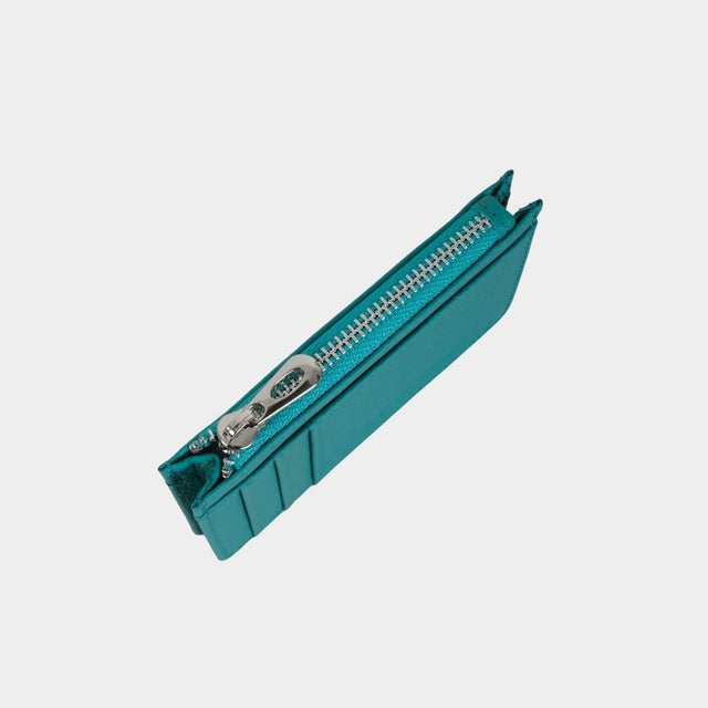 Small Zip Card Holder Teal