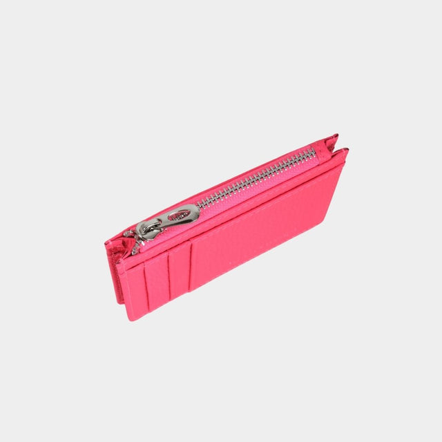 Small Zip Card Holder Hot Pink