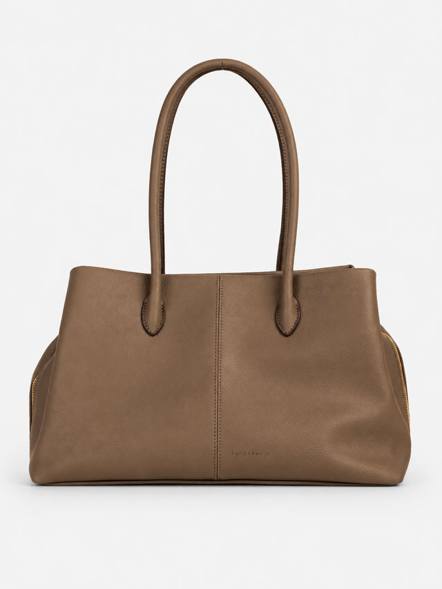 Cove Taupe Shoulder Tote