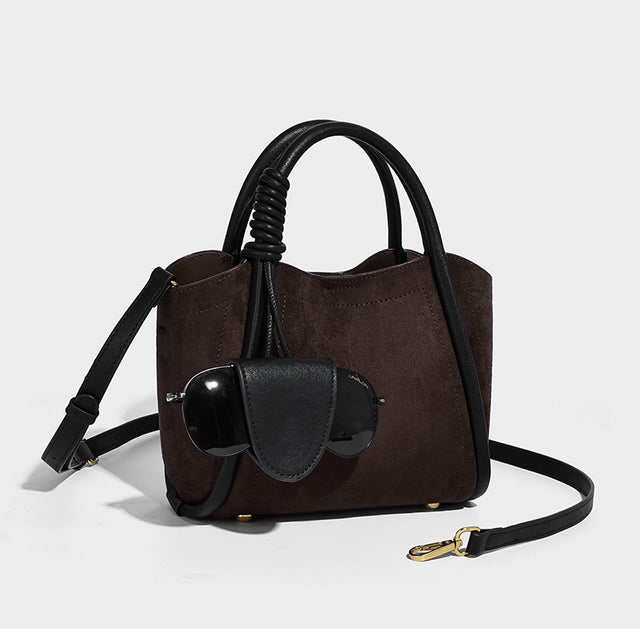 Sophia Shoulder Bag Suede Chocolate