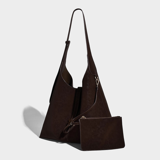 Suede Hobo Bag Chocolate