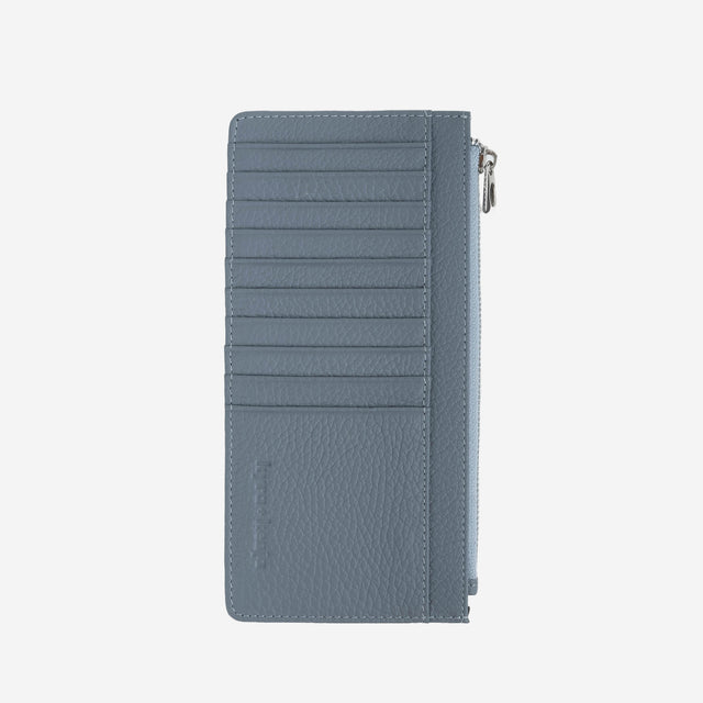 Large Zip Card Holder Denim Blue