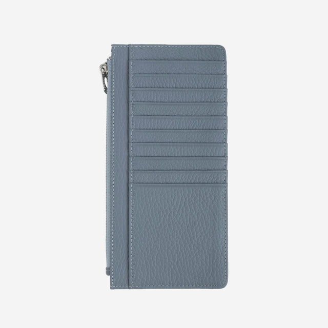 Large Zip Card Holder Denim Blue