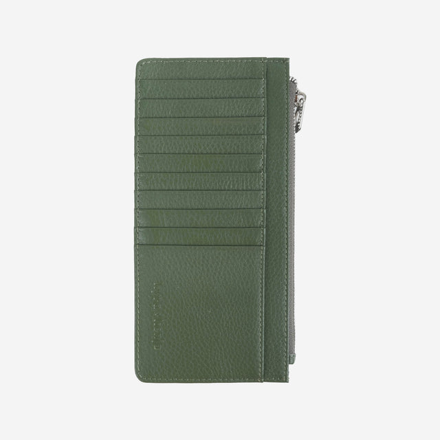 Large Zip Card Holder Khaki Green