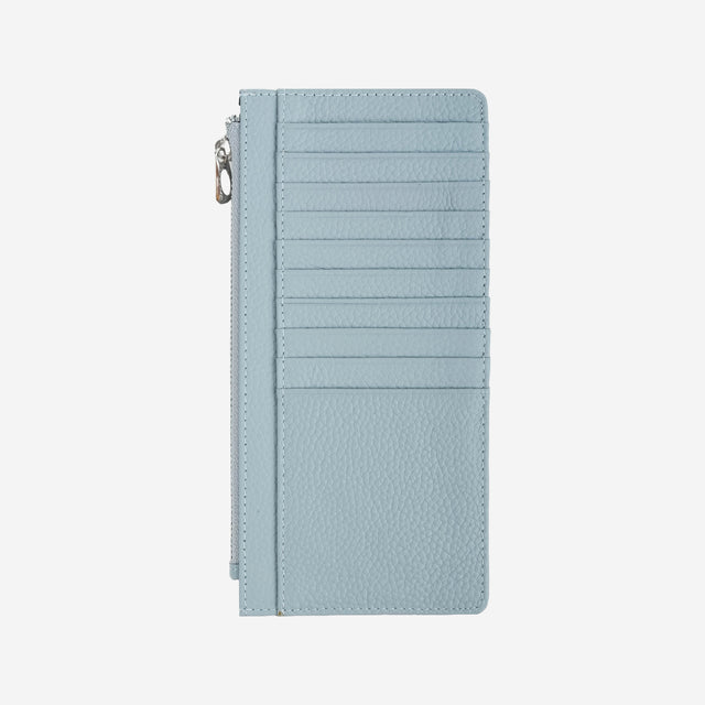 Large Zip Card Holder Light Blue
