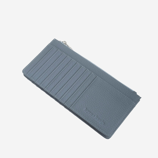 Large Zip Card Holder Denim Blue