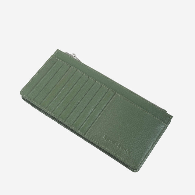 Large Zip Card Holder Khaki Green