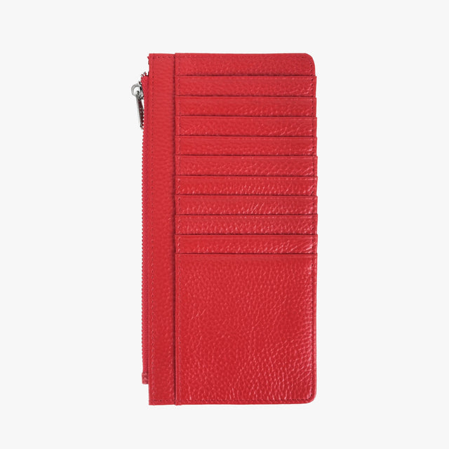 Large Zip Card Holder Red