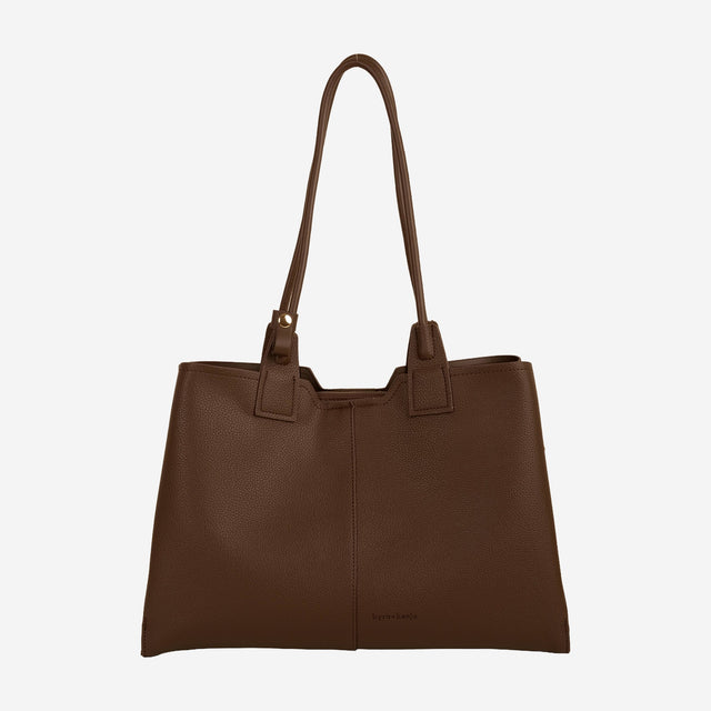 Kaia Chocolate Structured Tote - Large
