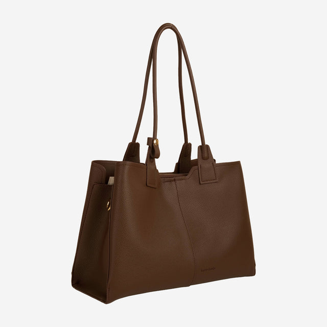 Kaia Chocolate Structured Tote - Large