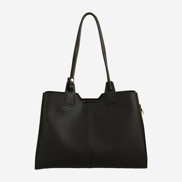 Kaia Black Structured Tote - Large