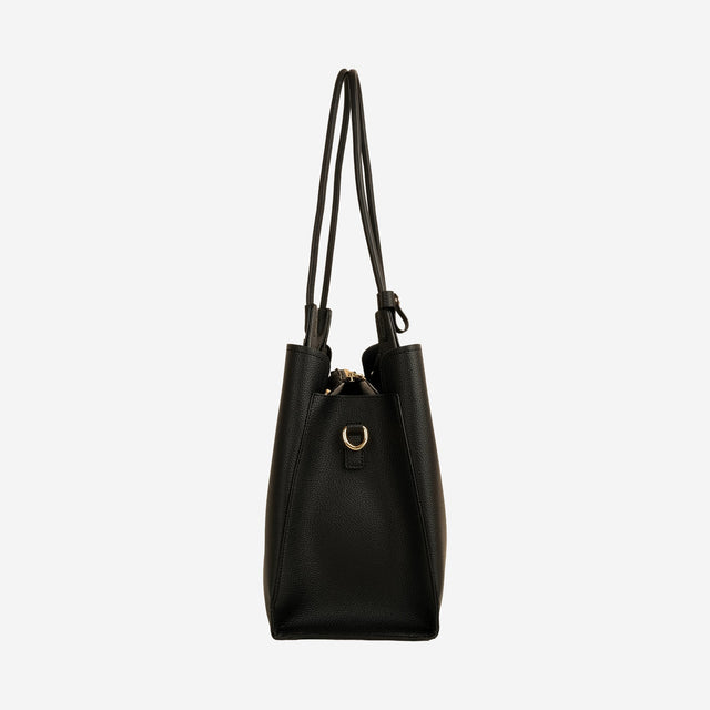 Kaia Black Structured Tote - Large
