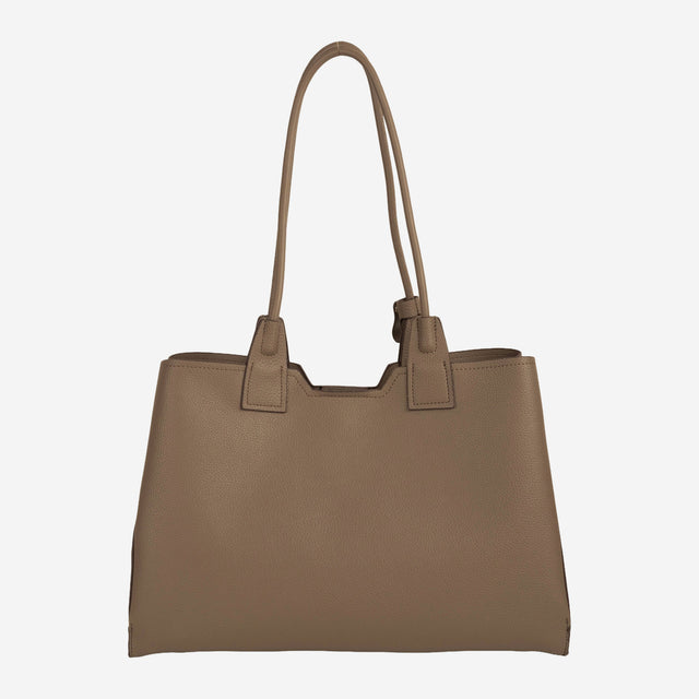Kaia Taupe Structured Tote - Large