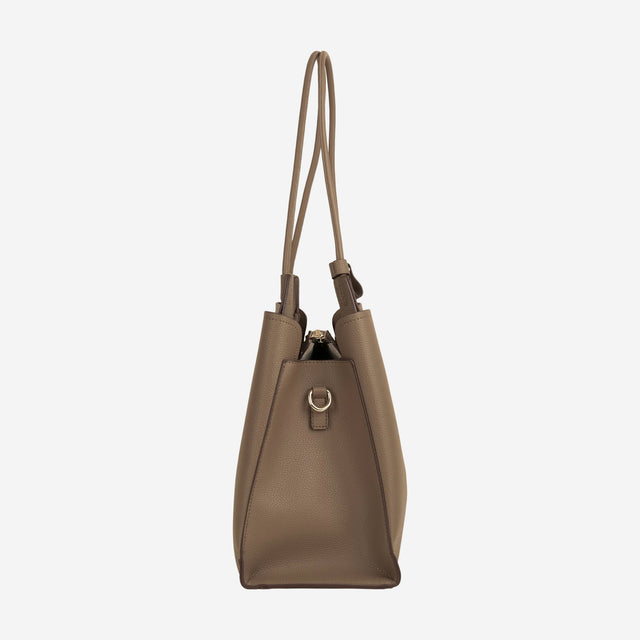 Kaia Taupe Structured Tote - Large