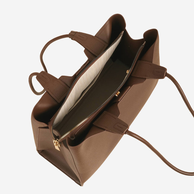 Kaia Chocolate Structured Tote - Large