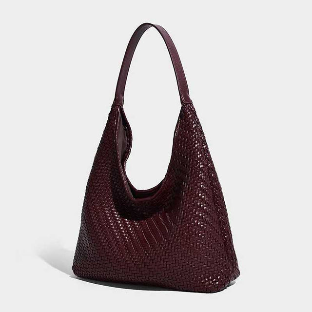 Naya Woven Hobo Bag Burgundy