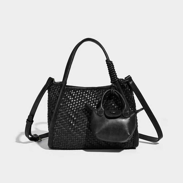 Siena Woven Mini Tote Black