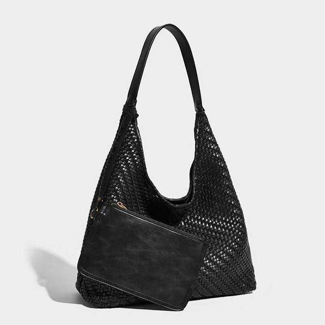 Naya Woven Hobo Bag Black