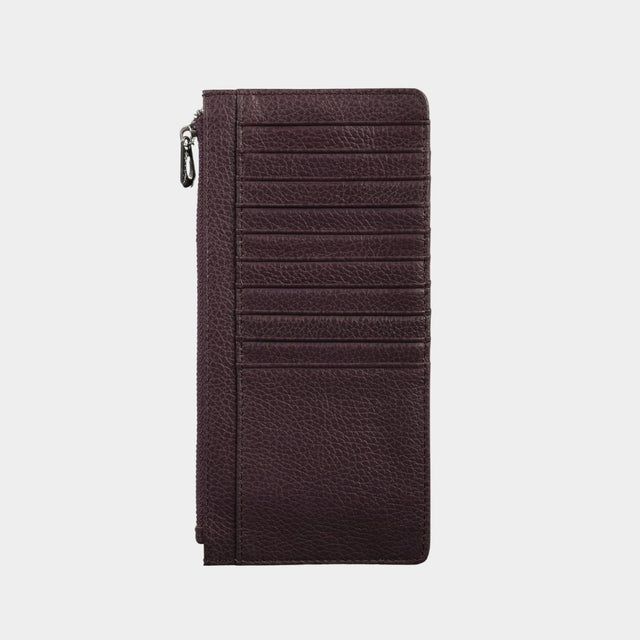 Large Zip Card Holder Plum