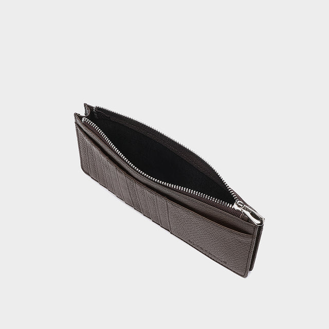 Large Zip Card Holder Dark Chocolate