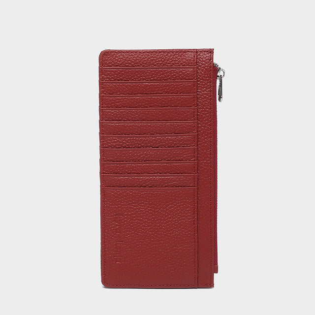 Large Zip Card Holder Burgundy