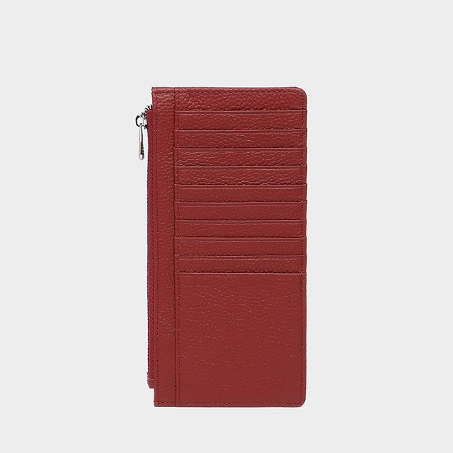 Large Zip Card Holder Burgundy