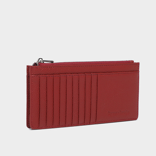 Large Zip Card Holder Burgundy