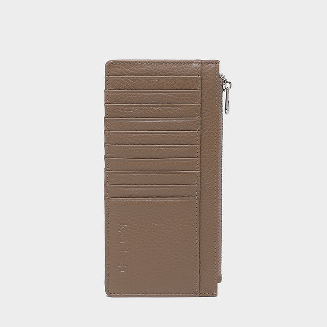 Large Zip Card Holder Mocha