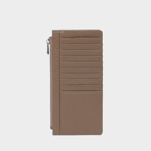 Large Zip Card Holder Mocha