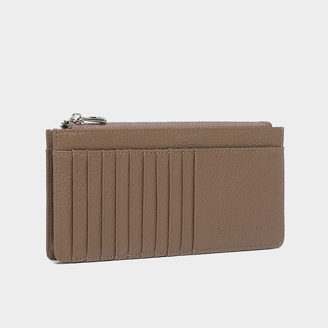 Large Zip Card Holder Mocha