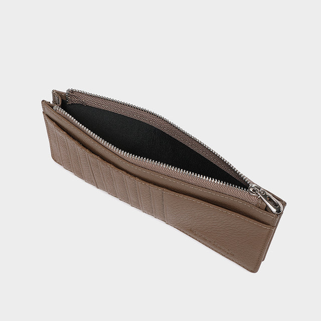 Large Zip Card Holder Mocha