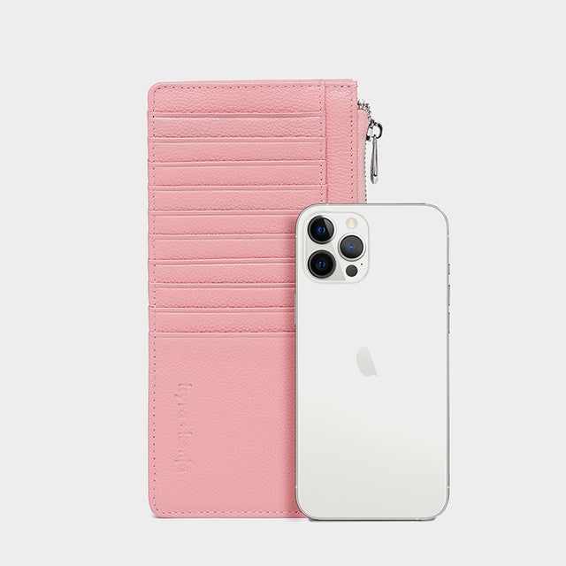 Large Zip Card Holder Pastel Pink