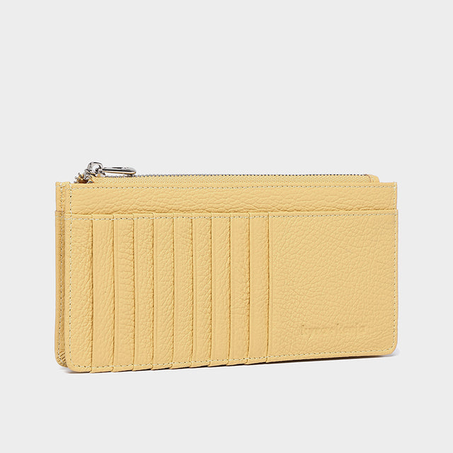 Large Zip Card Holder Butter Yellow