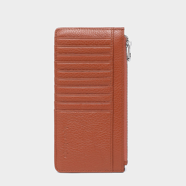 Large Zip Card Holder Brown