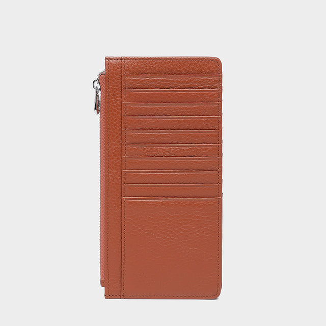 Large Zip Card Holder Brown