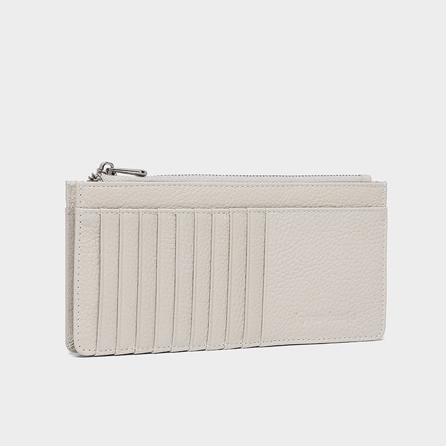 Large Zip Card Holder Off White