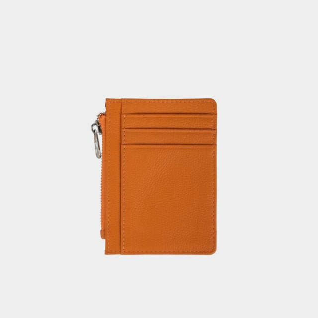 Small Zip Card Holder Orange
