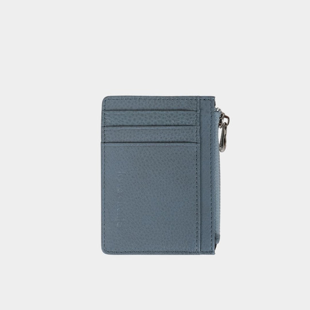 Small Zip Card Holder Denim Blue