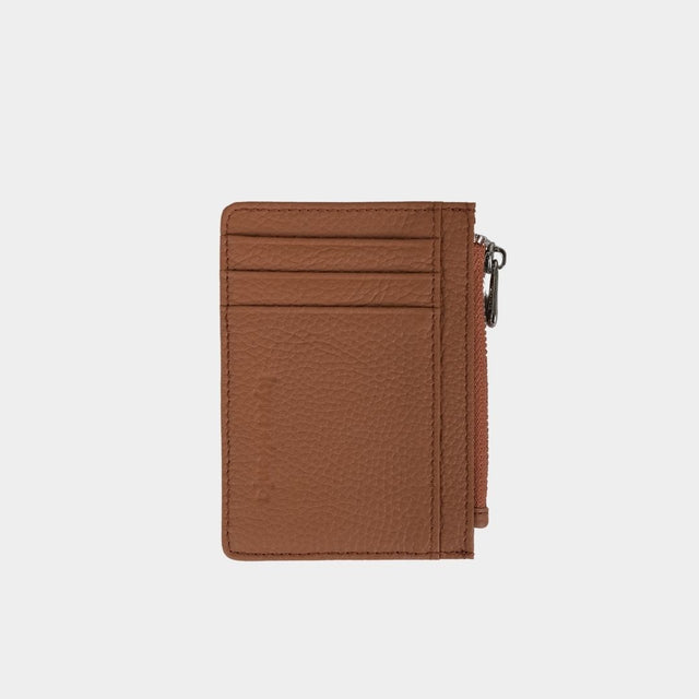 Small Zip Card Holder Brown