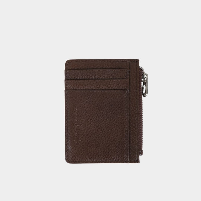 Small Zip Card Holder Chocolate