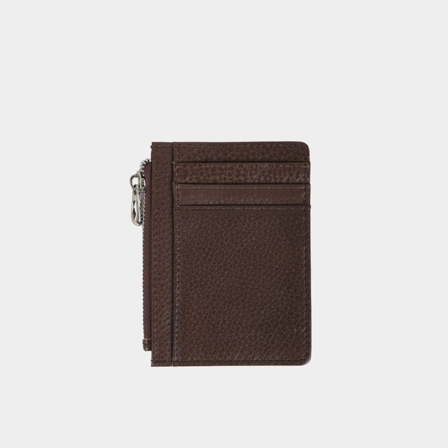 Small Zip Card Holder Chocolate