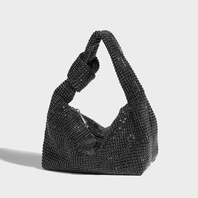 Luci Crystal Shoulder Bag Black