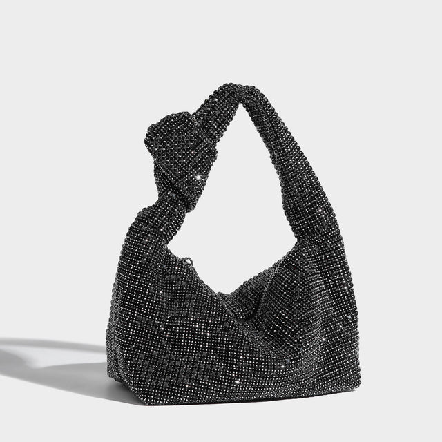 Luci Crystal Shoulder Bag Black